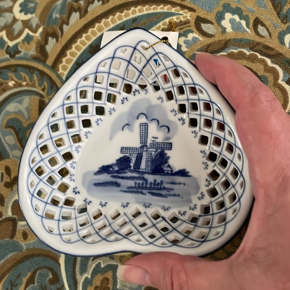 NEW Blue and White Delft Porcelain painted trinket tray or teabag holder or… - Picture 6 of 11
